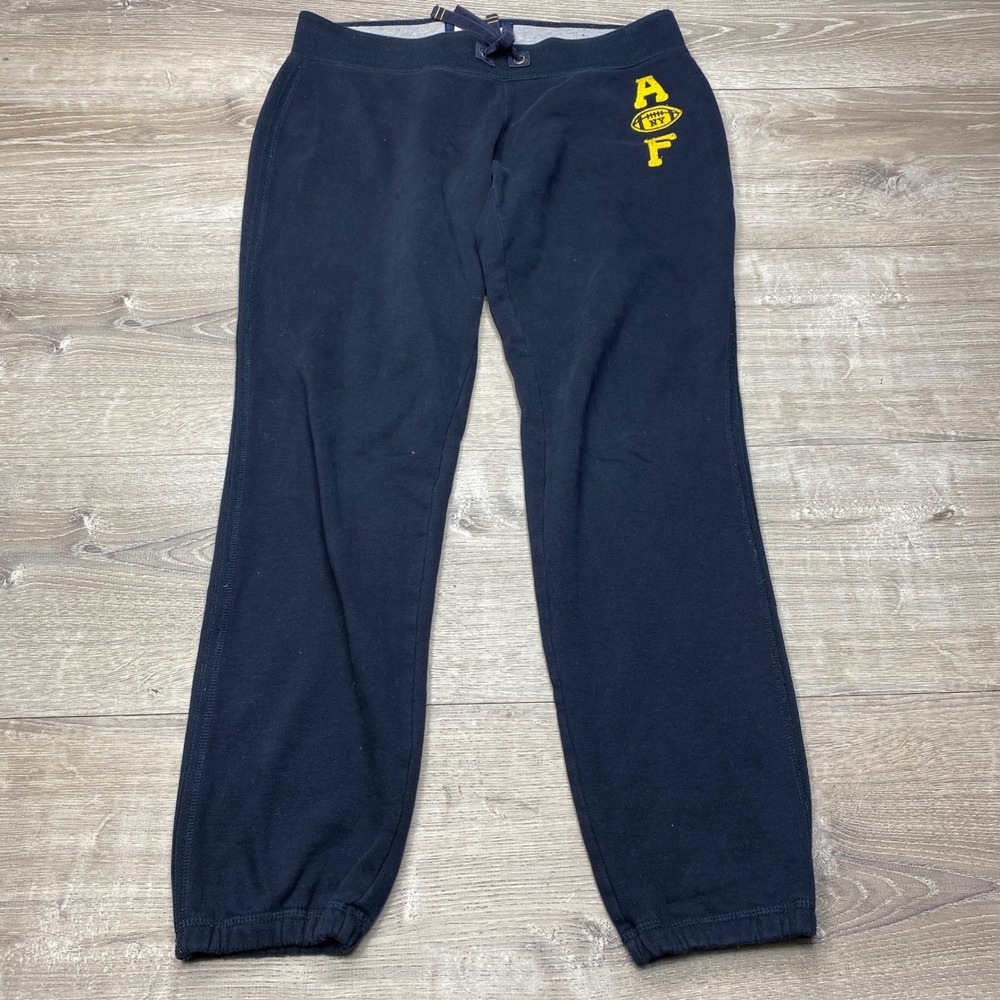 Abercrombie & Fitch Sweatpants Mens M Navy Blue AF Football Graphic Joggers